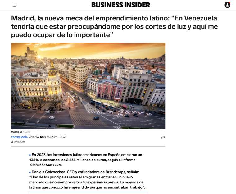 Artículo en Business Insider