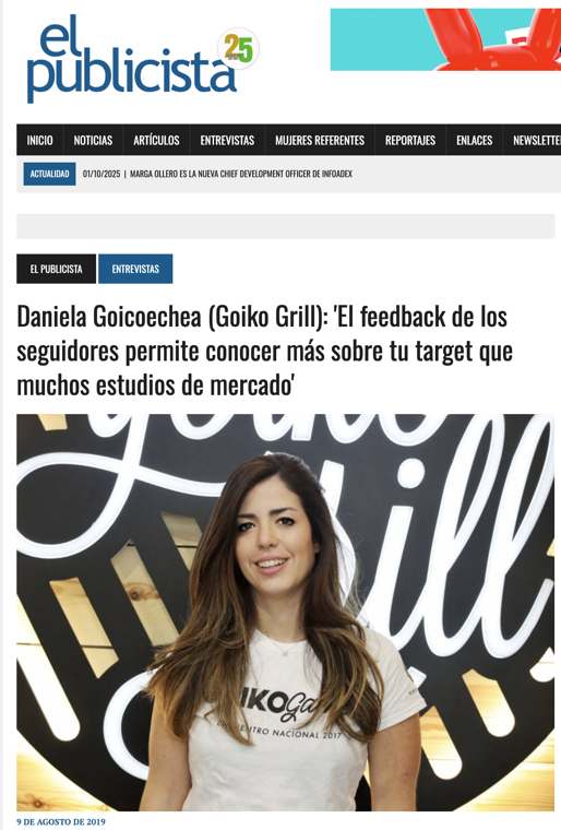 Artículo en El Publicista