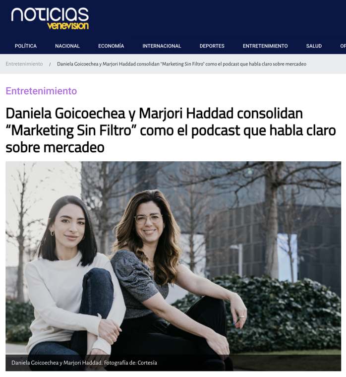 Artículo en Venevisión